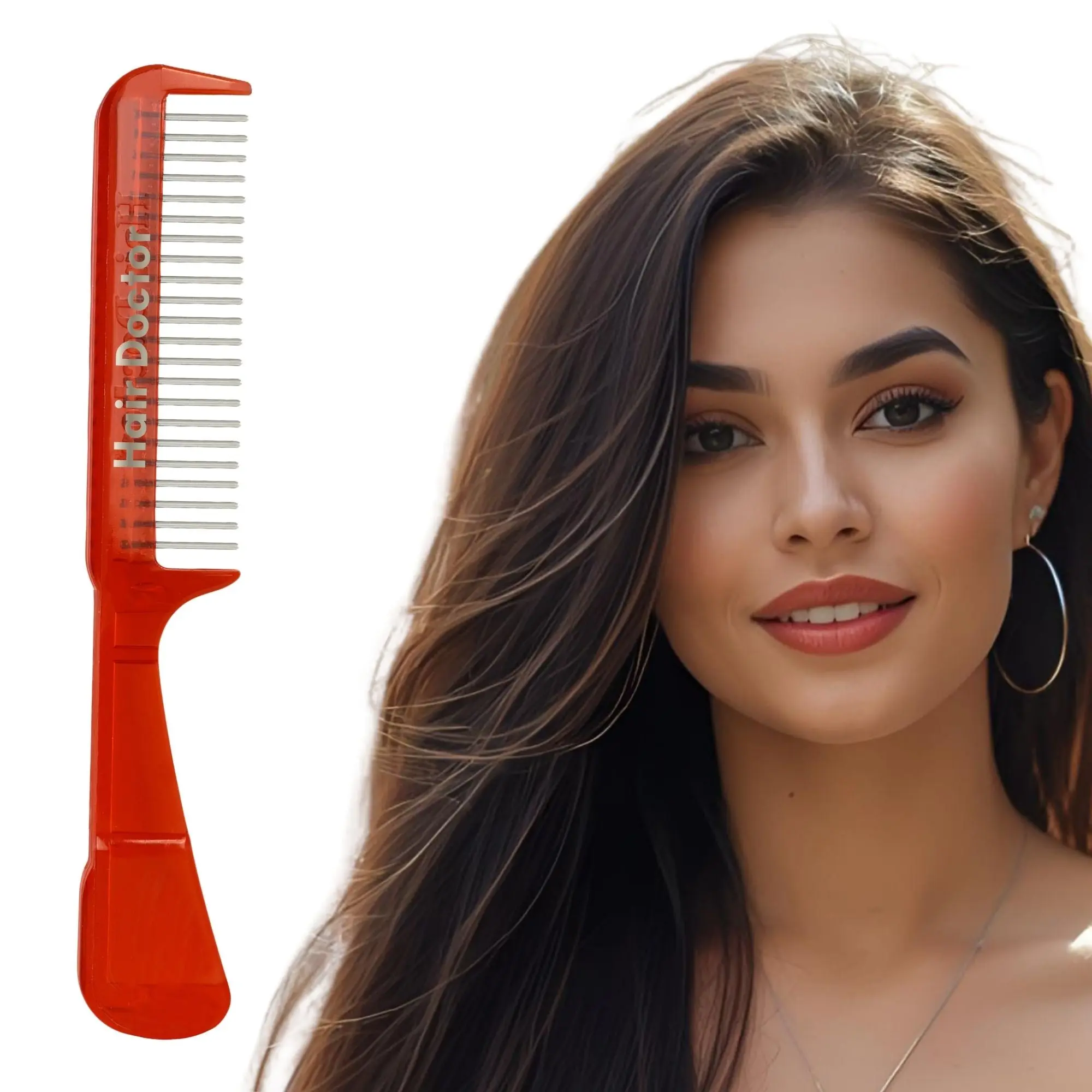Hair Doctor Wide-Spaced Rotating Comb Detangles Wet-Dry Hair