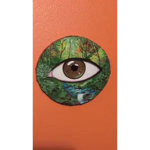 "Earth Element Eye Wood Plaque"