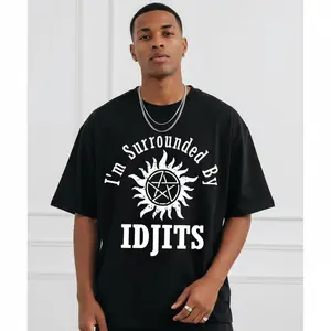 Men's Supernatural Idjits Bobby Graphic T-Shirt - 100% Cotton Short Sleeve Crew Neck Regular Fit Casual Wear | Soft & Breathable Fabric, Durable Print, Everyday Comfort, Machine Washable, Humor Tee, Everyday Wear
