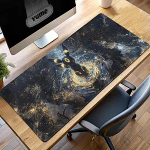 [Sale Up To 50%] Umbreon Dark Aura Desk Mat � Mystical Pok�mon Mouse Pad with Glowing Gold Effects, Eeveelution Gaming Decor, Gift Idea