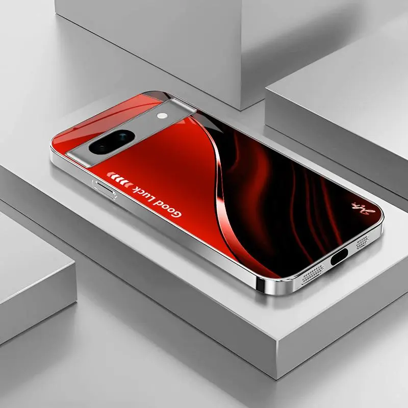 Suitable for [Google Pixel 7a] High-end simple silk electroplated metal glass mobile phone case, affordable, fully shockproof, drop-proof, wear-resistant-888