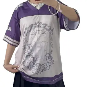 07 Castle Purple Love Football Jersey Unisex Football Jersey Casual Sportswear – 90s Vintage Couples Sport & Outdoor Jerseys