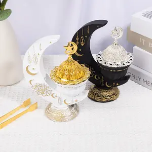 New Moon Scented Incense Burner, Ramadan Fragrance Bukhoor Holder, Home Wedding Valentine Gift, Resin Decorative Ornament, Yoga Meditation Smoke, Includes Beautiful Clip