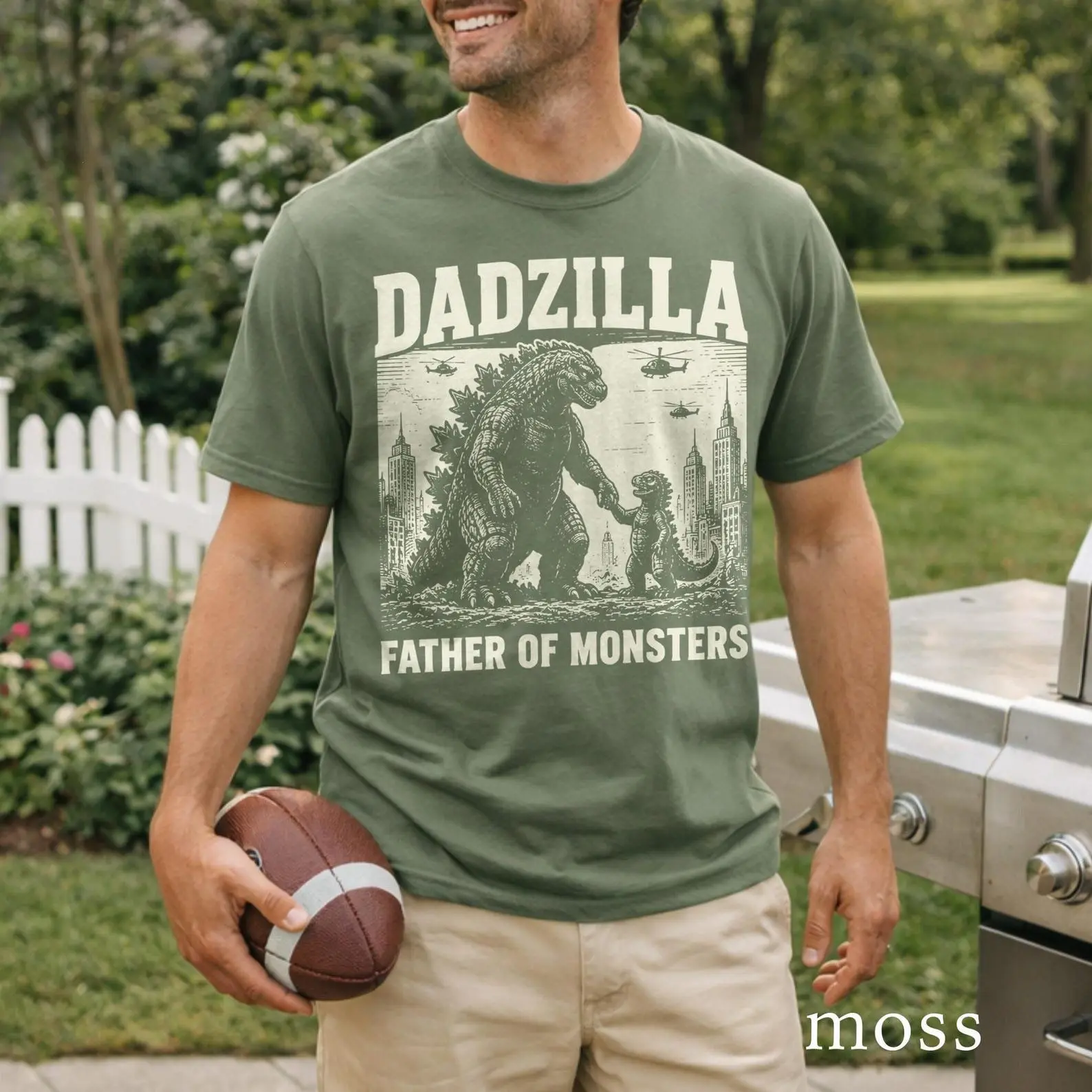 [SALE UP TO 50%] [FREE SHIP] Dadzilla Shirt, Father Of Monsters Shirt, Vintage Kaiju Dad Graphic Tee, Graphic shirt, Comfort Colors® Tee