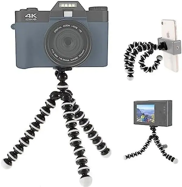 eDealz 10‘’ Octopus Flexible Tripod Camera with 1/4" Screw, Quick Release Plate for Digital Cameras, SLR, DSLR, Travel Photography, Vlogging, Live Streaming Smartphone