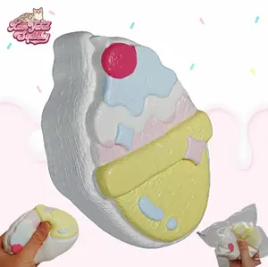 Textured Ice Cream Squishy, Handmade taba squishy, Food-Grade Silicone Slow-Rising Rebound Squishy, Sticky Squeeze Toys Gift, Fidget Toys for Stress Relief, Non-Toxic Sensory Toys (5.47oz/155g)