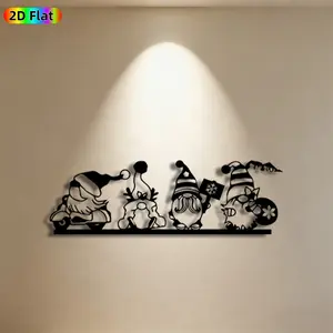 1pc Gnome Metal Wall Art, Whimsical Gnome Statue Mural, Ideal Gift for Christmas, New Year, Gnome Decor Enthusiasts, Rust-Resistant Metal Wall Decor Wall Sculptures, Perfect for Indoor Wall & Outdoor Fence Gnome Enthusiasts