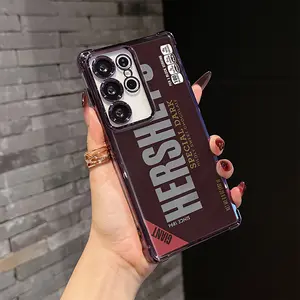 Funny Hershey Chocolate Box Candy Bar Protective Phone Case, Samsung Galaxy S25/s24/s23/s22/s21/fe/ultra/plus 4g/5g, Shockproof Transparent Soft Back Cover