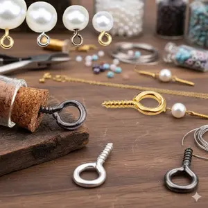 DiY Jewelry Making Kit 200Pcs: Eye Pins, Jump Rings, Earring Hooks, Clasps, Durable Anti-Rust Metal Findings for Handcrafted Necklaces, Bracelets, Bead Stringing Creative Supplies