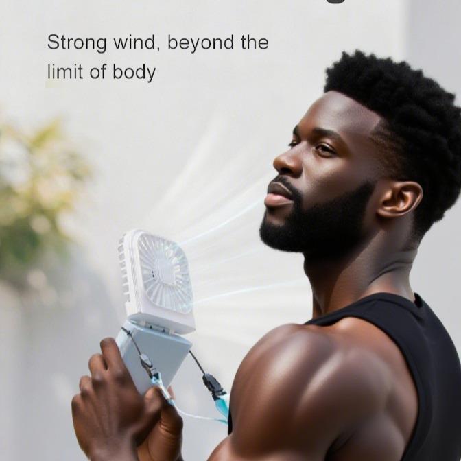 Mini Foldable Rechargeable Fan | 4 Speeds | 3000mAh Power Bank | Neck & Pocket Portable Use cool shop