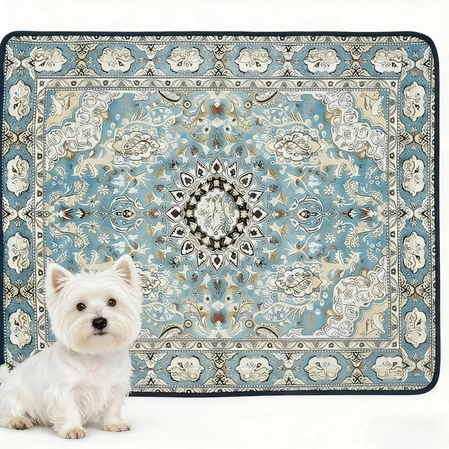 Boho Washable Pet Pee Pad - 17in×27in Standard Size Eco-Friendly Leak-Proof Waterproof Dog Training Mat, Easy-to-Clean Home Decor Floor Protection, Puppy Essential