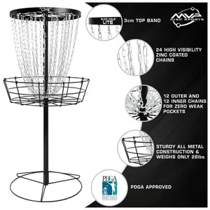 MVP Disc Golf Basket Black Hole Lite + Transit Carrying Bag Catcher Target