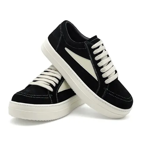 Lumubby Men's Retro Cow Suede Chunky Ankle Sneakers - Trending Mens Shoes, 3.6cm Breathable Clean Fit Platform, Round Toe, Wide Laces, Shock-Absorbing Rubber Sole, All-Weather Grip, Fashion Streetwear Casual Trainers