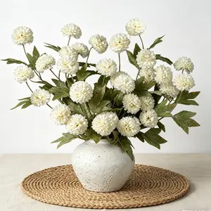 2/4 Piece Long Stem Chrysanthemum Artificial Flowers, Perfect Decor for Home Office, Café, Party, Wedding, Floral Display, Bouquet