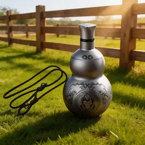 Gourd Shape Stainless Steel Double Wall Insulated Cup, 500ML/800ML, Long-Lasting Thermal Preservation, Portable Water Bottle for Sports Gym Outdoor Travel Office Home