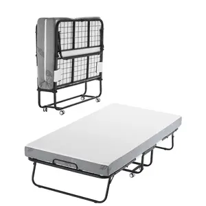 Rollaway Bed Folding Bed with 5 in Foam Mattress for Adults and Guest