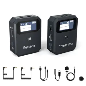 Wireless Lavalier Microphone System Lapel Mic for DSLR Camera Tablet Phone Vlog