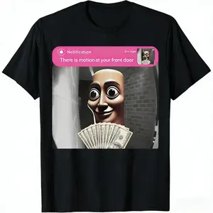 TungTungTung DoorbellMeme Funny Front Door Motion Tee - Short-sleeved T-shirt Cotton Crew Neck Menswear Top Graphic Womenswear Stylish Tshirt Streetwear