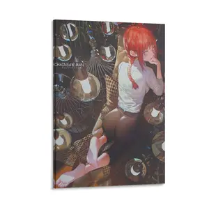 Makimas Chainsaws Anime Poster. Decorative Painting on Canvas.  Ideal for Modern Family Bedroom Decor Posters. Poster Canvas Wall Art For Bedroom Decor Bar Office Room Decor Gift