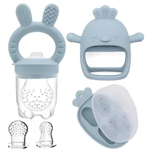 Pacifier Set with Fruit Feeder and Mini Frozen Teething Tray, BPA-Free Silicone for Baby Cooling, Perfect for Teething Toddlers