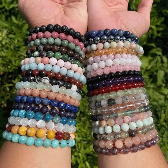 Natural Polished Grade A++ Genuine Gemstone Bead Healing Crystal Bracelets Choose from 40 Types Stone
