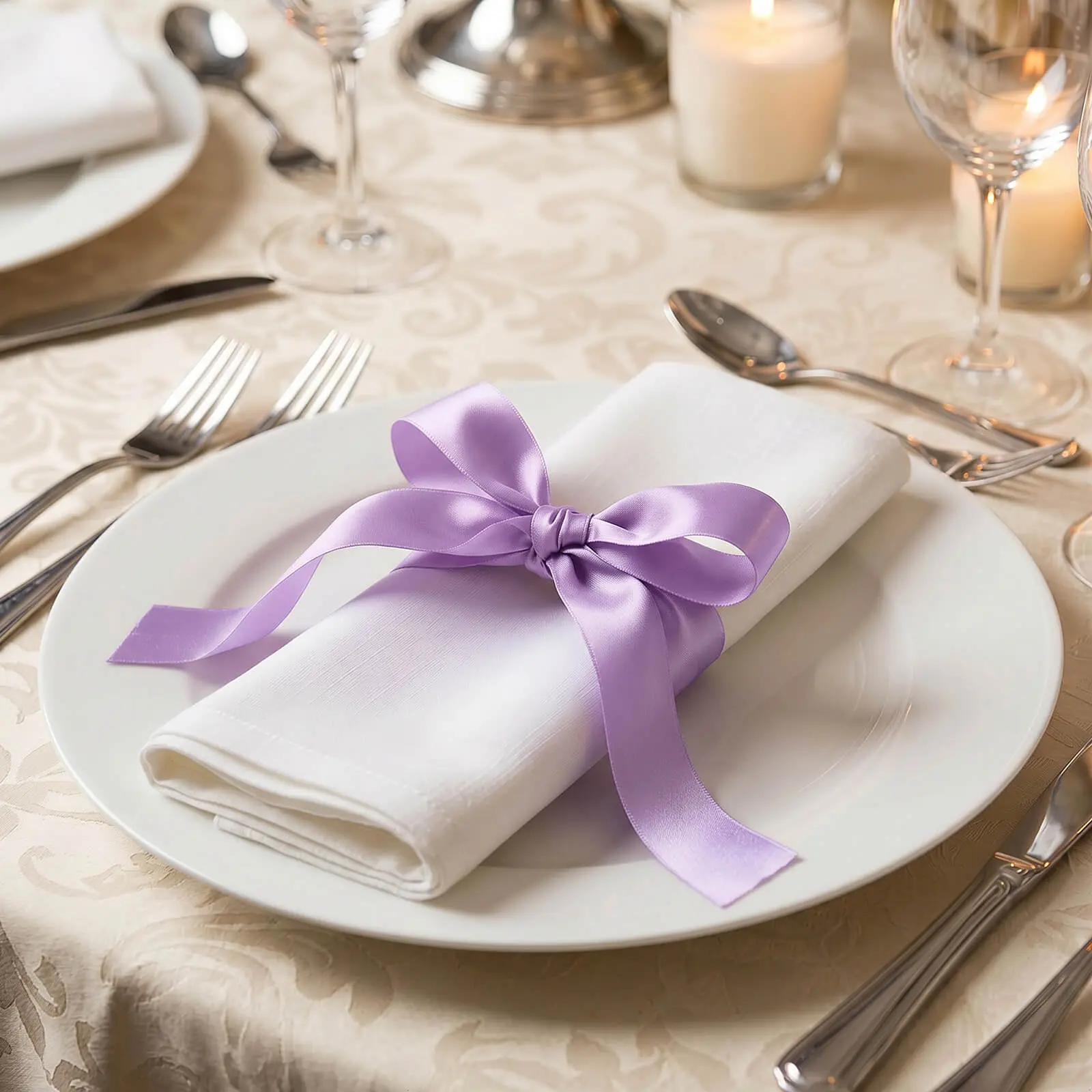Satin Ribbon Roll 1" x 100 Yards Lavender Lilac – Single Face Decorative Craft Ribbon