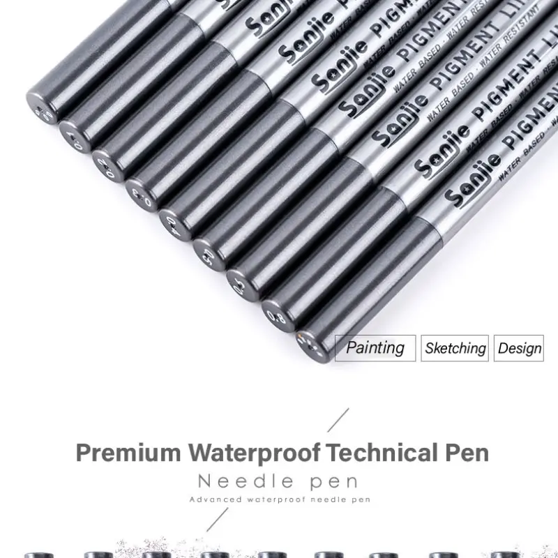 Artistic Waterproof Tubular Pen, Hand Drawing Sketching Tool, Student Line Art Brush, Durable Design for Creative Projects