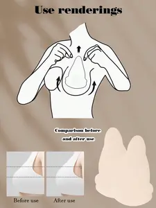 10PCS Invisible Breast Lift Tape+10 pieces of disposable nipple pads, Skin-Friendly Breathable Breast Lift Sticker, Super Sticky Breast Support Pads for Backless Strapless Deep V Dresses