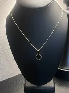 14K Laminated Black Clover Necklace 14K Laminated Black Clover Necklace