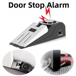 Home Security Door Stopper Alarm - Easy to Install No Tools Needed, 3 Sensitivity Modes, 120DB Loud Anti-Theft Alarm, Stainless Steel Pressure-Resistant, Instant Alarm When Pushed-YY