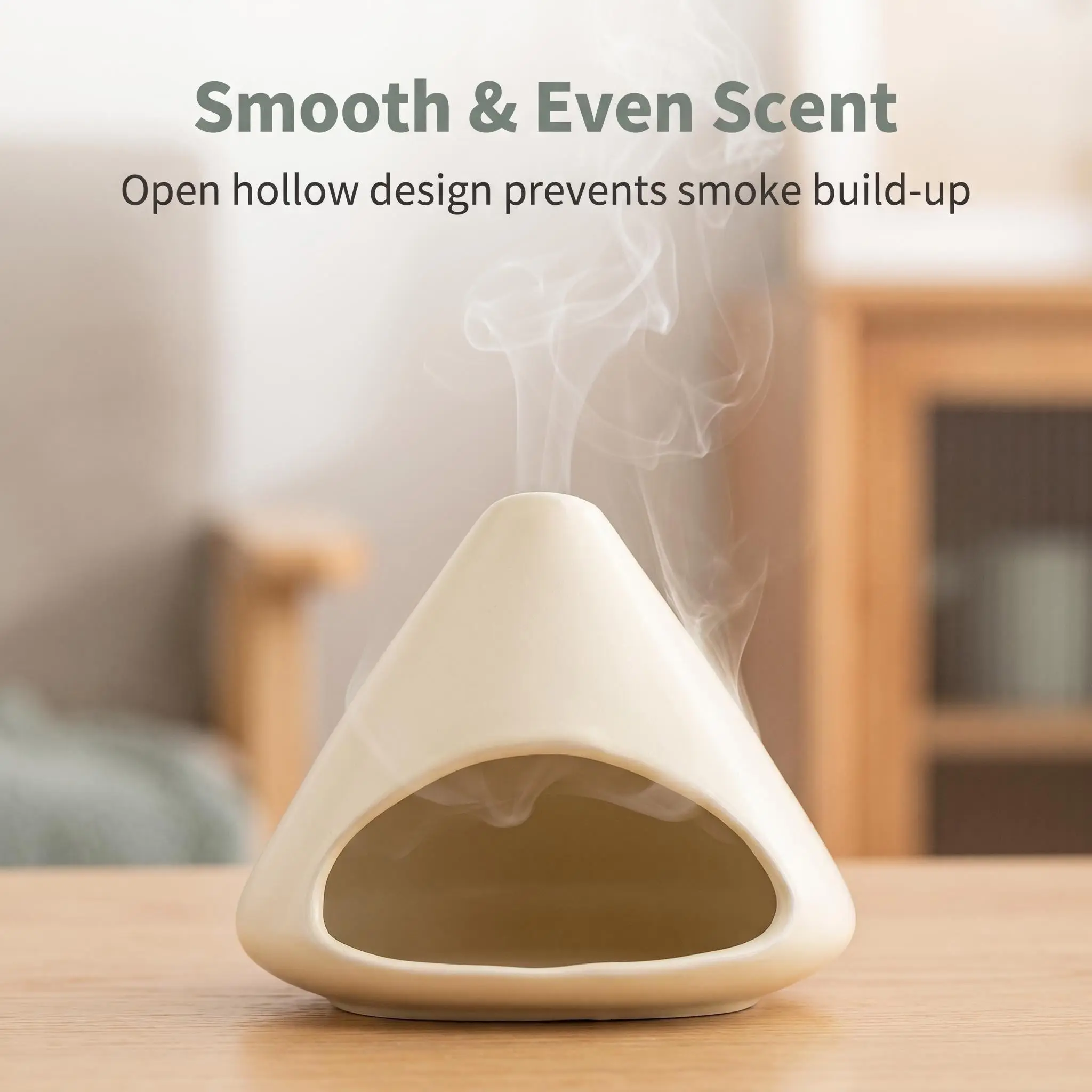 Mini Ceramic Palo Santo Holder with Chimney, Incense Bowl for Sage Burner, Conical Design, Perfect for Home Aromatherapy Scent