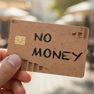 (2 Pack) Funny No Money Debit Card Skin High-Quality Vinyl Card Decal Credit Card Cover Scratch-Resistant Water-Resistant Everyday Accessories