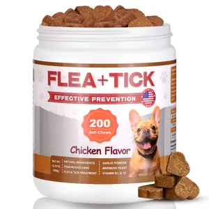 Flea and Tick Prevention for Dogs Chewables, 200 Soft Chews, Oral Flea Chews for Dogs, Flea and Tick Chews for Dogs Puppies, All Breeds & Sizes, Chicken Flavor