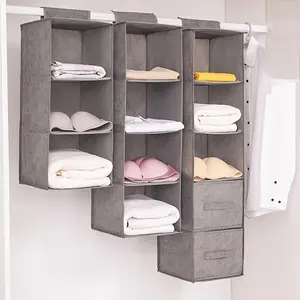 3-5 Layer Clothing Storage Bag, Foldable Large Capacity Hanging Closet Organizer, Bedroom Space Saving Multi-Layer Dustproof Storage, Hanging Clothes Storage, Collapsible Closet Organizer