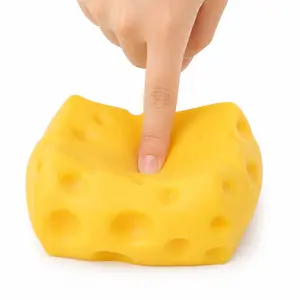 Yellow Cheese Squishy Toy Slow Rising Soft Squeeze Fidget Toy Stress Relief Sensory Toy for Kids Adults Cute Desk Decor Party Favor Gift Anxiety Relief Toy