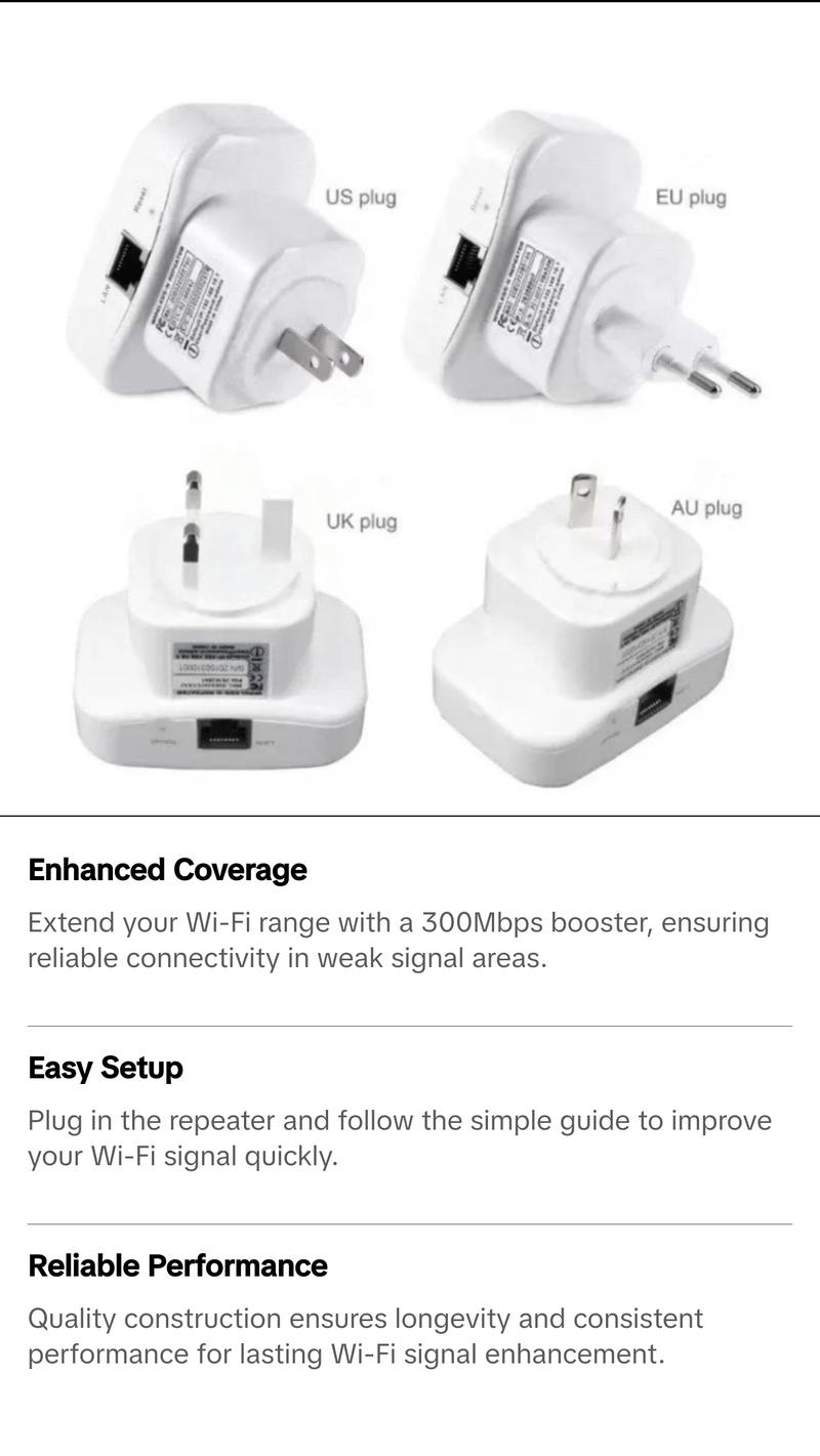 Wifi extenders signal booster, wireless network signal extender 300MBPS WIFI BOOSTER