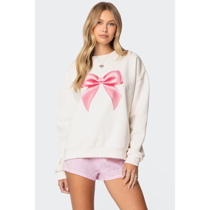 Bow Brat Printed Sweatshirt