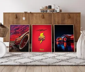 Set of 3 Movie Poster - Cars Movie Poster -   Pistonn Cup - Lightningg Radiator Springs Poster