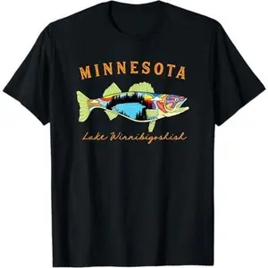 Fisherman Minnesota Winnibigoshish Lake Walleye Fishing T-Shirt