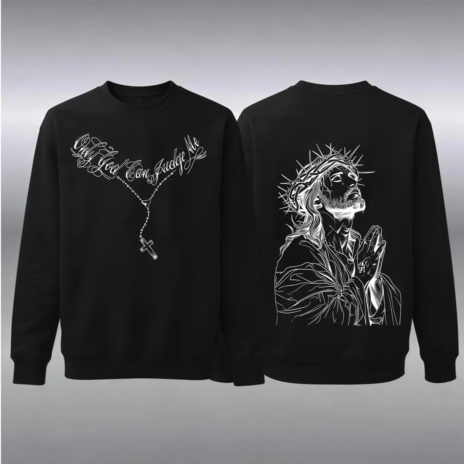 hoodless sweatshirt-black