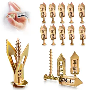 100Pcs Self Drilling Drywall Anchors and Screws Kit, Steel Wall Anchors and Screws for Heavy Duty, No Drill or Holes in Sheetrock Expansion Anchors, Heavy Duty Bolts