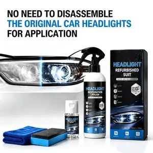 【180ml Car Headlight Restoration Polishing Kits Headlamp Repair Kits】Car Light Polisher Cleaning Paste Removes Yellowing & Oxidation, Car Paint Care Refurbish Agent for Cars, Trucks, SUVs, Motorcycles
