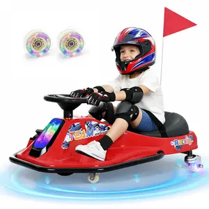 【Phivilla Home】 24V 360° Rotating Ride On Drift Car, 9.3 MPH Max, Light-Up Rear Wheels, Bluetooth Music, Safety Harness, Flashing Front Lights, Ages 3+, Slow Start