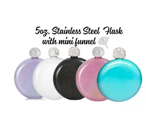 5 oz. Stainless Steel Flask with mini funnel 5 oz. Stainless Steel Flask with mini funnel