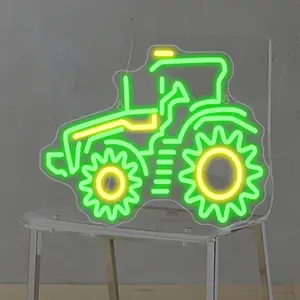 Tractor Design Neon Sign, USB Powered LED Wall Hanging Decorative Light, Novelty Light for Shop, Farm, Display Window, Game Room, Daily Atmosphere Gift