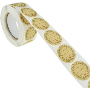 1Inch 500 count  Brown  Label Sticker Roll - Round, Blank, Permanent Adhesive Dot Sticker for Jar, Canning, Price Tag, Store Organization
