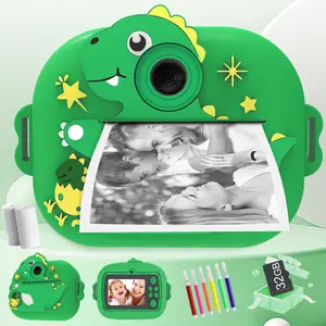 Cartoon Dinosaur Design Camera Toy, 1080P HD Digital Camera, Cute Video Recording Pocket Camera with 32GB SD Card, Ideal Gift For Christmas , Birthday& NewYear