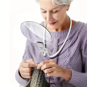 5X Hands-Free Neck Worn Magnifier 11.0cm Large Diameter Lens Clear Reading Magnifying Glass for Sewing Needlework DIY Crafts Model Repair Newspaper Book Senior Vision Aid Mother’s Day Gift