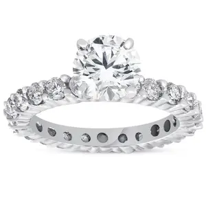 2ct Diamond Eternity Engagement Ring 14K White Gold