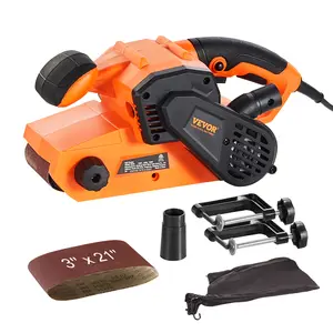 Father's Day Gift VEVOR 7AMP Belt Sander, 3" x 21" Belt Sanders for Woodworking with 6 Speeds 152-320 m/min, Powerful Bench Sander Machine with 2 in 1 Vacuum Adapter, Dust Bag, 80 Grit Sanding Belt
